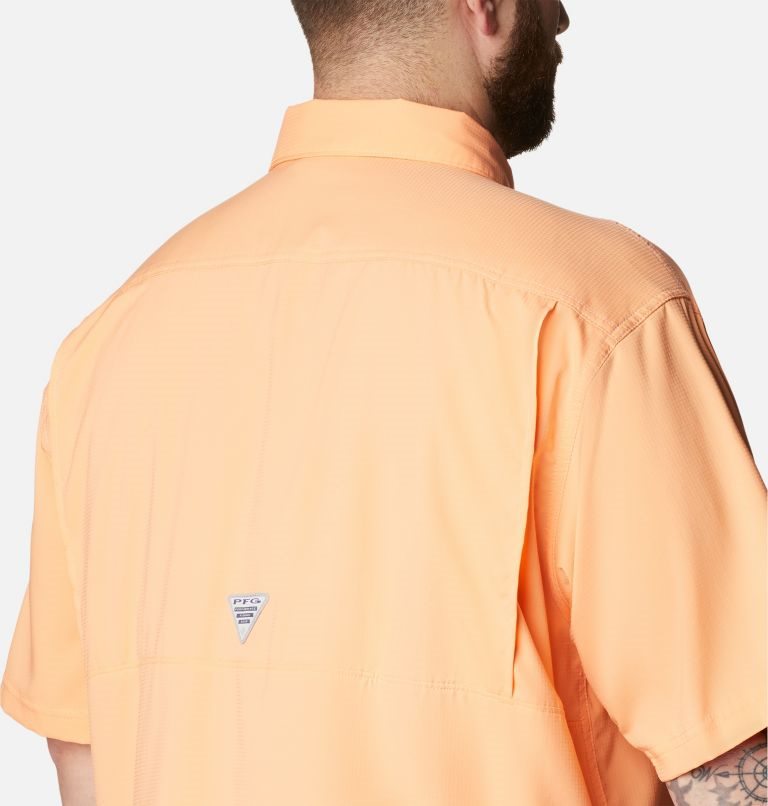 Men's Columbia PFG Low Drag Offshore Short Sleeve Shirts Orange | Plus Size CA-O81L3